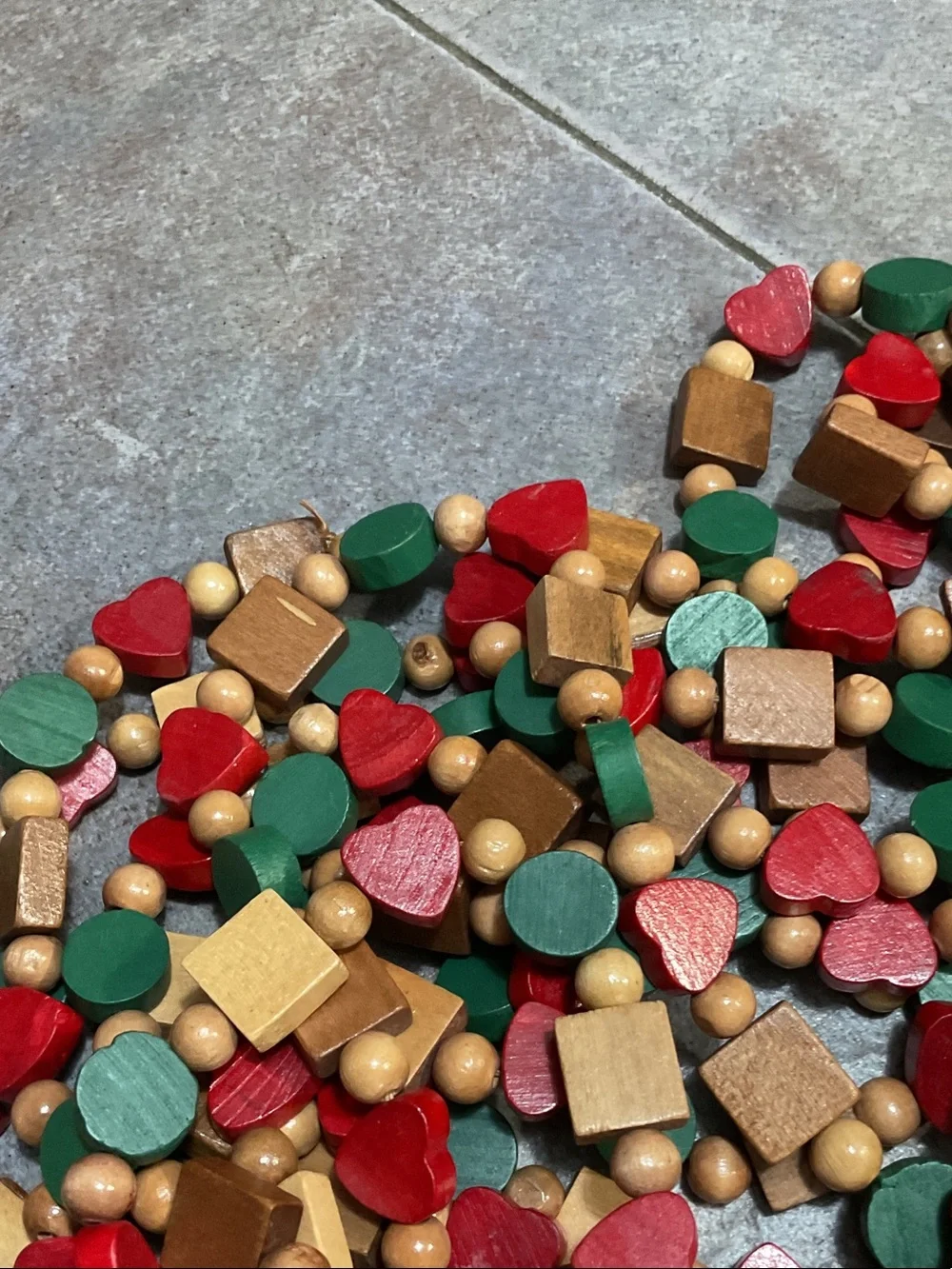 Vintage wooden beads for garland 3 sets 9 feet each